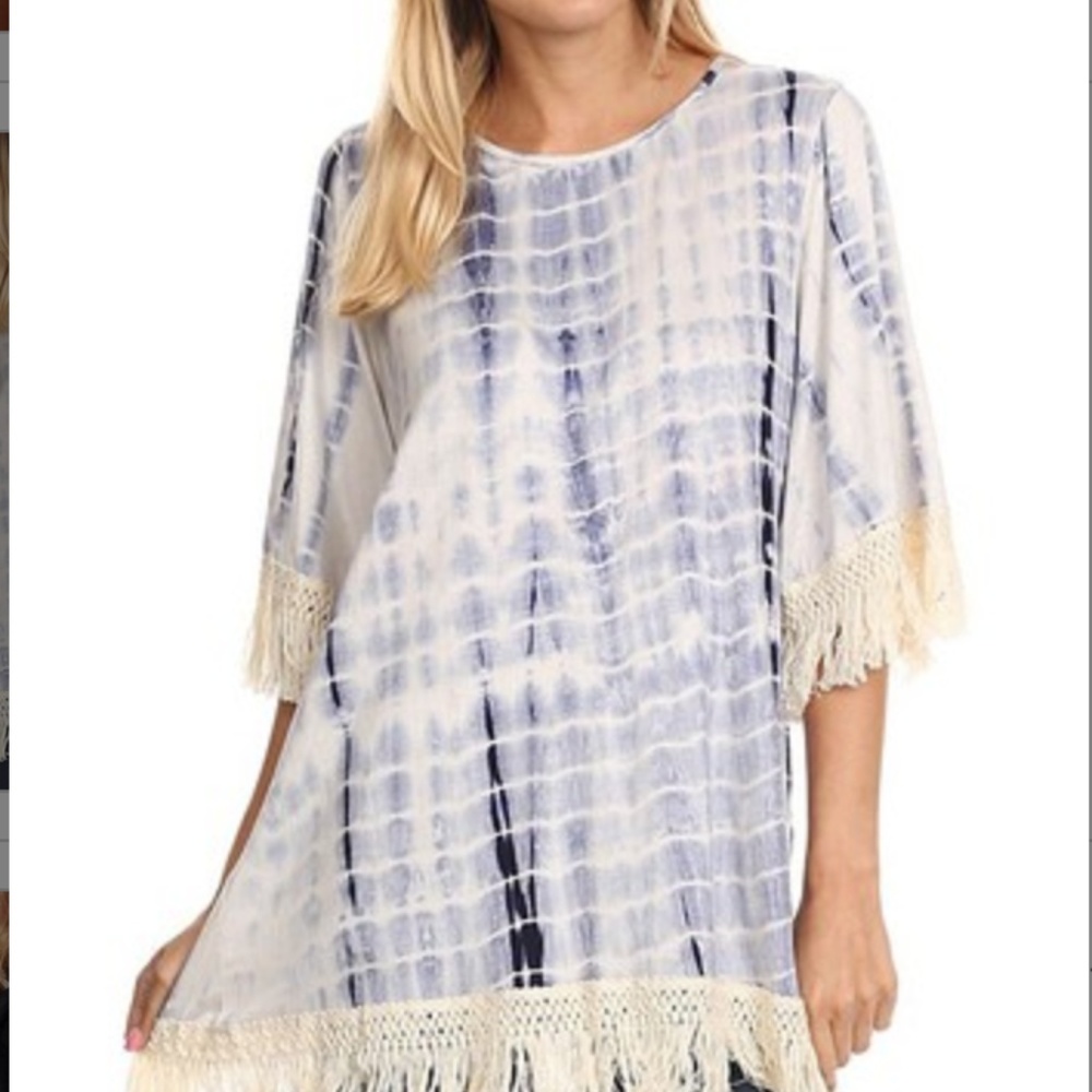 Tie Dye Top with fringe detail